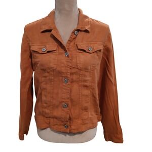 Jones New York Flax Button Front Prange Spring Casual Jacket Women's Medium